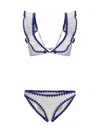 Zimmermann Maxine Crochet Frill Bikini In Blue