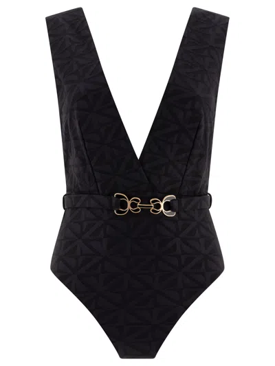 Zimmermann Maxine Textured Plunge 1pc In Black