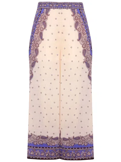 Zimmermann Maxine Trousers With Purple Paisley Print
