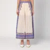 Zimmermann Maxine Wide Leg Printed Trousers In Purple