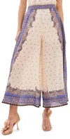 Zimmermann Maxine Wide Leg Printed Trousers In Purple Paisley