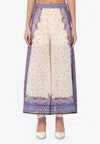 Zimmermann Maxine Wide Leg Printed Trousers In Multicolor