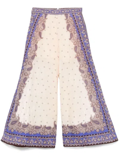 Zimmermann Maxine Wide Leg Printed Trousers In Multi