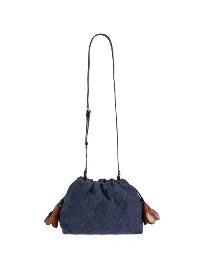 Zimmermann Medium Cloud 91 Quilted-denim Clutch Bag In Brown