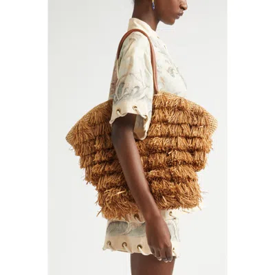 Zimmermann Medium Goldentime Fringe Tote In Brown