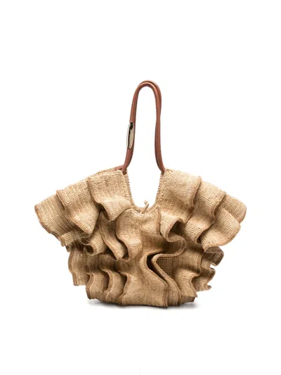 Zimmermann Goldentime Medium Tote Bag Shoulder Strap In Neutral