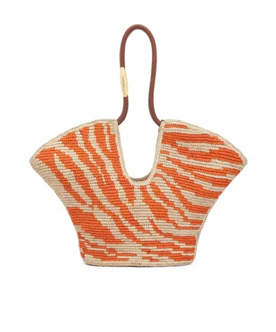 Zimmermann Medium Goldentime Zebra-print Raffia Tote Bag