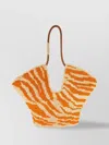 Zimmermann Womens Orange Zebra Goldentime Medium Zebra-pattern Raffia Tote Bag In Orange