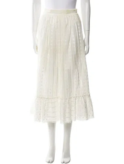 Pre-owned Zimmermann Melody Ladder Midi Length Skirt In Neutral