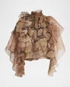 Zimmermann Memento Billow Blouse In Brown