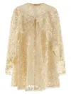 Zimmermann Memento Bird Lace Mini Dresses Beige In Gold