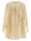 Zimmermann Memento Bird Lace Mini Dresses Beige In Gold