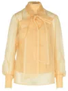 Zimmermann Memento Organza Bow-lace Blouse In Neutral