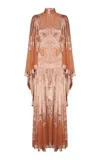 Zimmermann Memento Burnout Dress In Tan
