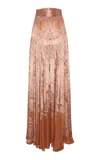 Zimmermann Memento Burnout Maxi Skirt In Tan