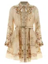 Zimmermann Memento Buttoned Dresses Beige In Brown