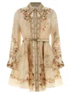 Zimmermann Memento Buttoned Dresses Beige In Brown