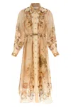 Zimmermann Memento Buttoned Midi Dresses Beige In Brown