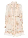 Zimmermann Memento Buttoned Mini Dress In Multi