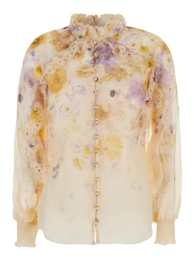 Zimmermann Memento Embroidered Blouse In Multi