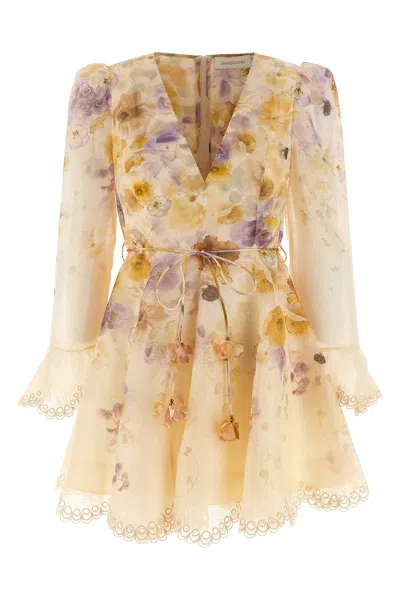 Zimmermann Memento Embroidered Dresses Multicolor In Neutral