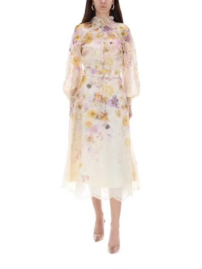 Zimmermann Memento Embroidered Midi Skirt In Multi