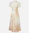 Zimmermann Memento Floral Linen And Silk Midi Dress In Multi