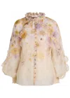 Zimmermann Memento Ruffled Floral-print Blouse In Multi
