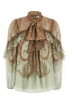 Zimmermann Printed Crepe Memento Blouse In Multi