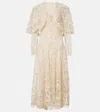 Zimmermann Memento Long-sleeve Lace Dress In Metallic