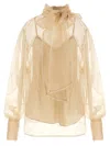 Zimmermann Memento Organza Bow-lace Blouse In Neutral