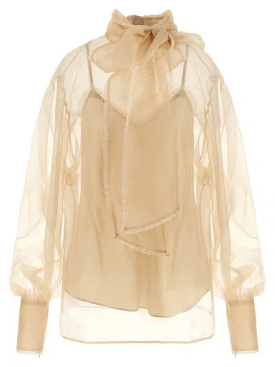 Zimmermann Memento Organza Blouse In Neutral