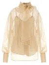 Zimmermann Memento Organza Shirt And Blouse Beige In Neutral