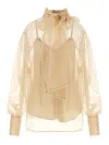 Zimmermann Memento Organza Shirt And Blouse Beige In Neutral