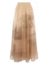 Zimmermann Landscape Print Organza Memento Maxi Skirt In Neutral