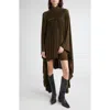 Zimmermann Memento Pleated Batwing Sleeve Minidress In Brown