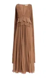 Zimmermann Memento Pleated Gown In Brown