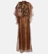 Zimmermann Memento Ruffled Silk Gown In Brown