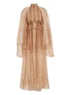 Zimmermann Memento Smocked Flutter Maxi Dress In Brown