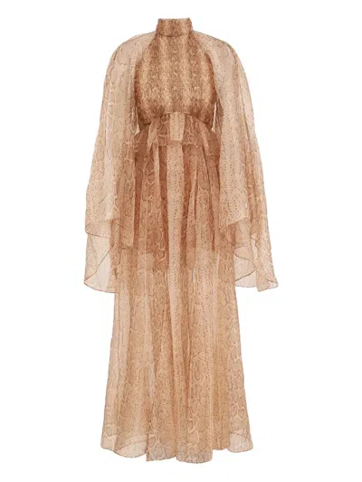 ZIMMERMANN MEMENTO SMOCKED FLUTTER MAXI DRESS