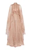 Zimmermann Memento Smocked Flutter Silk Dress In Neutral