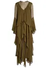 Zimmermann Memento Tiered Silk-chiffon Maxi Dress In Brown