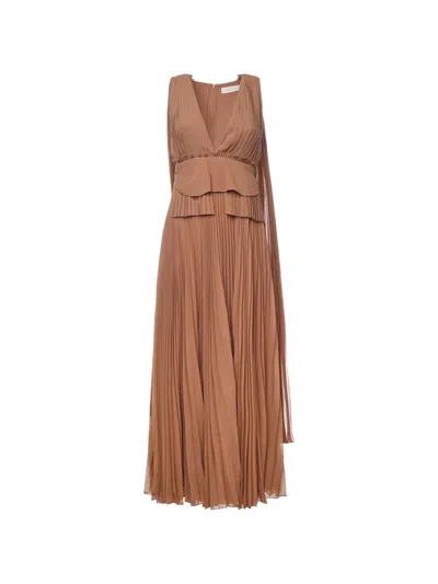 Zimmermann Memento V-neck Maxi Dress In Brown