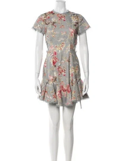 Pre-owned Zimmermann Mercer Flutter Dress Mini Dress In Blue