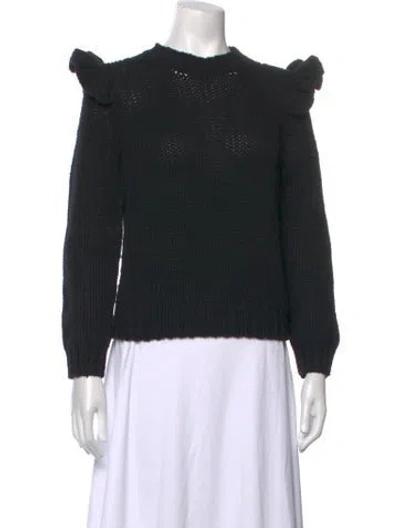 Pre-owned Zimmermann Merino Wool Crew Neck Sweater In Black