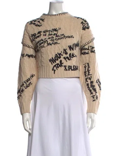 Pre-owned Zimmermann Merino Wool Graphic Print Sweater In Neutrals