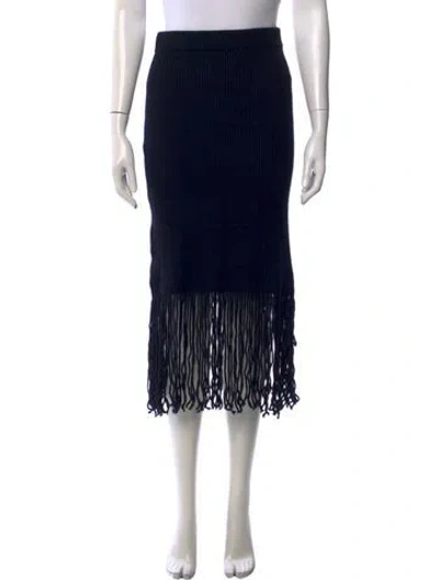 Pre-owned Zimmermann Merino Wool Knee-length Skirt In Black