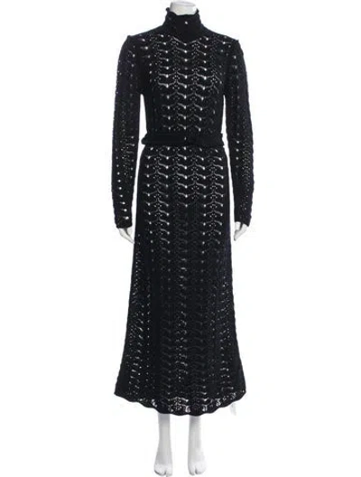 Pre-owned Zimmermann Merino Wool Long Dress In Black