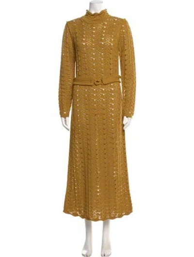 Pre-owned Zimmermann Merino Wool Long Dress W/ Tags In Yellow