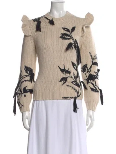 Pre-owned Zimmermann Merino Wool Printed Sweater In Neutral